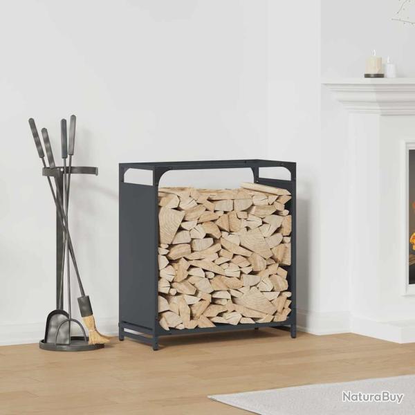 Portant de bois chauffage anthracite 60x28x65 cm
