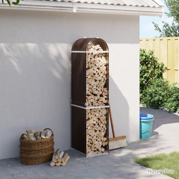 Porte-b�ches marron 40x45x170 cm acier galvanis�