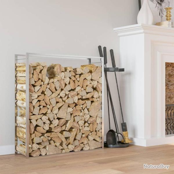Portant de bois de chauffage 110x28x116 cm acier inoxydable alsavelo