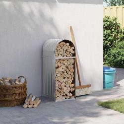 Porte-b&ucirc;ches gris clair 40x45x100 cm acier galvanis&eacute; alsavelo