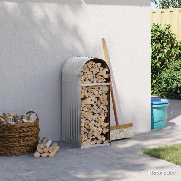 Porte-b�ches gris clair 40x45x100 cm acier galvanis� alsavelo