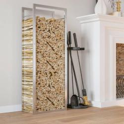 Portant de bois de chauffage 50x28x132 cm acier inoxydable alsavelo