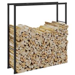 Portant de bois de chauffage noir 110x30x116 cm acier