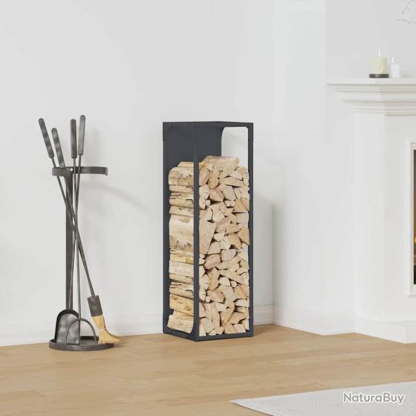 Portant de bois chauffage anthracite 25x25x80 cm