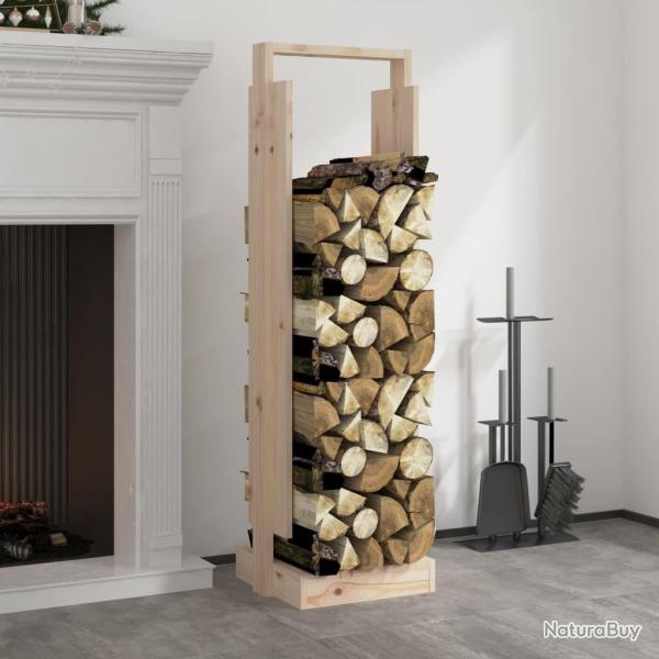 Porte-bches 33,5x30x110 cm Bois massif de pin alsavelo