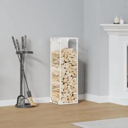 Portant de bois chauffage blanc 25x25x80 cm