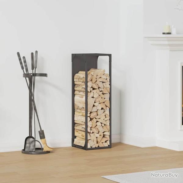Portant de bois chauffage noir 25x25x80 cm