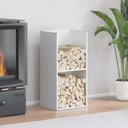 Portant de bois chauffage blanc 40x30x80 cm alsavelo