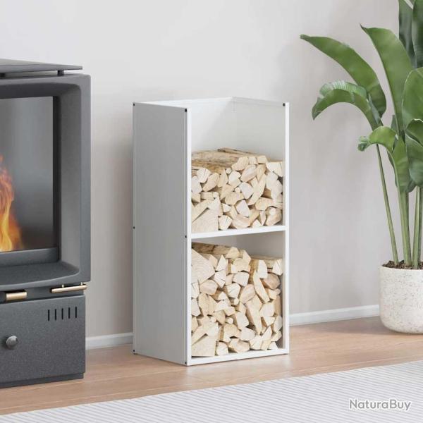 Portant de bois chauffage blanc 40x30x80 cm alsavelo