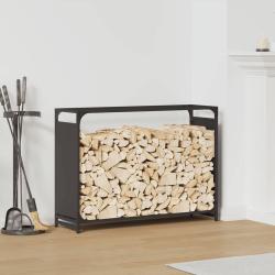 Portant de bois chauffage noir 90x28x65 cm