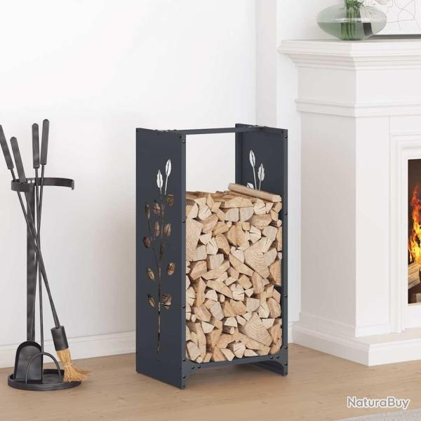 Portant de bois chauffage anthracite 40x30x80 cm