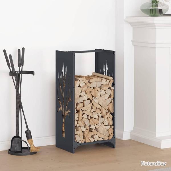 Portant de bois chauffage anthracite 40x30x80 cm