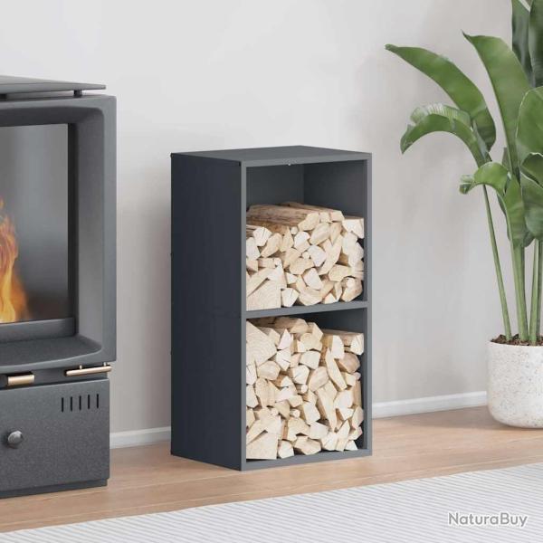 Portant de bois chauffage anthracite 40x30x75 cm alsavelo