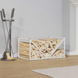 Portant de bois chauffage blanc 70x43x34,5 cm