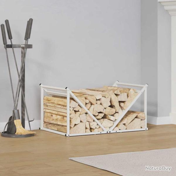 Portant de bois chauffage blanc 70x43x34,5 cm