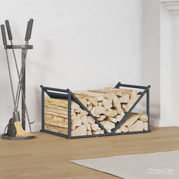 Portant de bois chauffage anthracite 70x43x34,5 cm