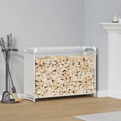 Portant de bois chauffage blanc 90x28x65 cm alsavelo