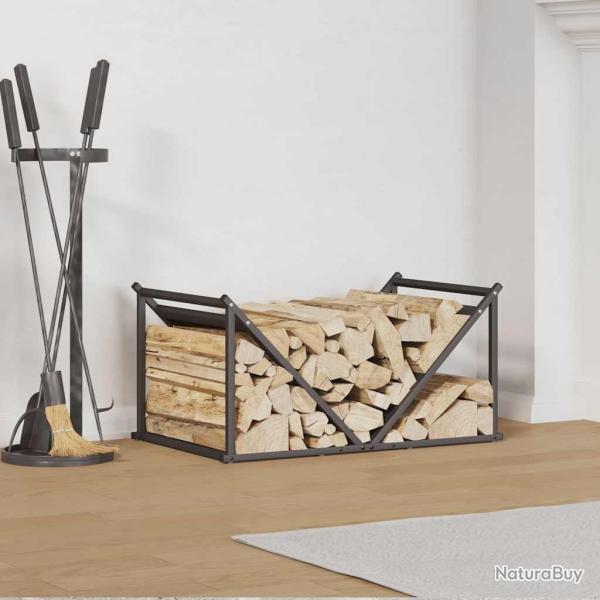 Portant de bois chauffage noir 70x43x34,5 cm