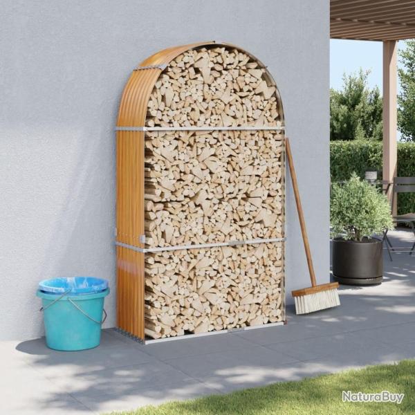 Porte-b�ches marron clair 120x45x210 cm acier galvanis�