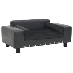 Canap&eacute; pour chien Gris fonc&eacute; 81x43x31 cm Peluche et similicuir