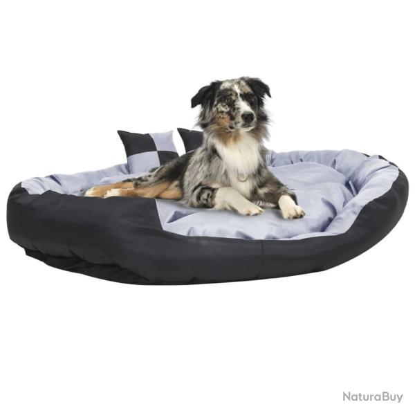 Coussin r�versible lavable pour chien Gris et noir 150x120x25cm