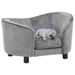 Canap&eacute; pour chien Gris 69x49x40 cm Peluche