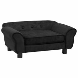 Canap&eacute; pour chien Noir 72x45x30 cm Peluche
