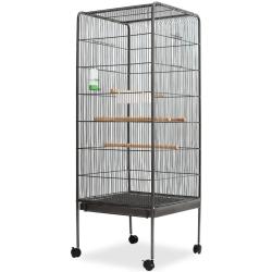 Cage &agrave; oiseaux Noir 54 x 54 x 146 cm Acier