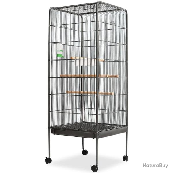 Cage � oiseaux Noir 54 x 54 x 146 cm Acier alsavelo