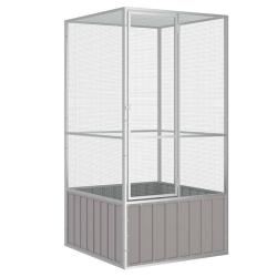 Cage &agrave; oiseaux Gris 111x107x211,5 cm Acier galvanis&eacute;