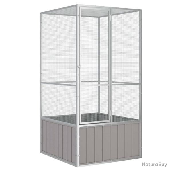Cage � oiseaux Gris 111x107x211,5 cm Acier galvanis�