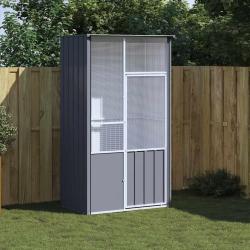 Cage &agrave; oiseaux anthracite 115x78x200 cm acier galvanis&eacute;