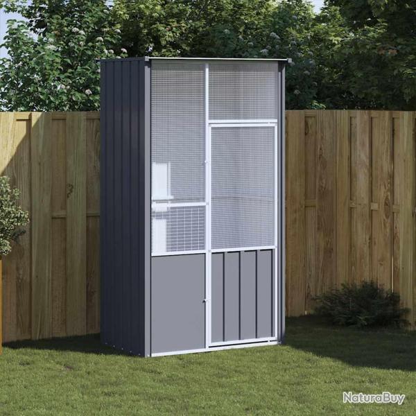 Cage  oiseaux anthracite 115x78x200 cm acier galvanis alsavelo