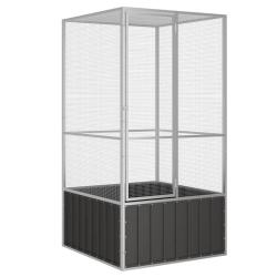 Cage &agrave; oiseaux Anthracite 111x107x211,5 cm Acier galvanis&eacute;