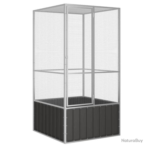 Cage  oiseaux Anthracite 111x107x211,5 cm Acier galvanis alsavelo