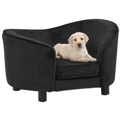 Canap&eacute; pour chien Noir 69x49x40 cm Peluche