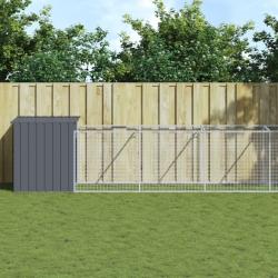 Niche pour chien avec cour anthracite 110x609x110 cm