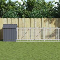 Niche pour chien avec toit anthracite acier galvanis&eacute;