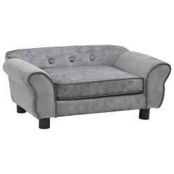 Canap&eacute; pour chien Gris 72x45x30 cm Peluche