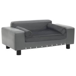 Canap&eacute; pour chien Gris 81x43x31 cm Peluche et similicuir