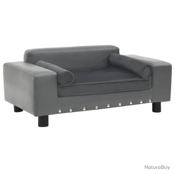 Canap� pour chien Gris 81x43x31 cm Peluche et similicuir