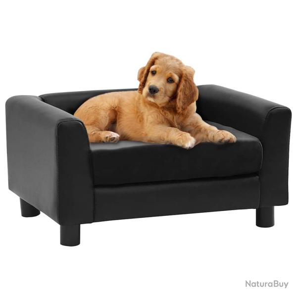 Canap� pour chien Noir 60x43x30 cm Peluche et similicuir