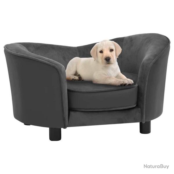Canap� pour chien Gris fonc� 69x49x40 cm Peluche et similicuir