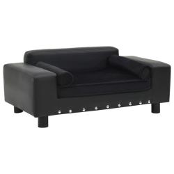 Canap&eacute; pour chien Noir 81x43x31 cm Peluche et similicuir