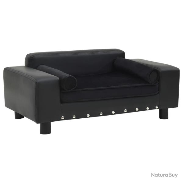 Canap� pour chien Noir 81x43x31 cm Peluche et similicuir