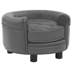 Canap&eacute; pour chien Gris 48x48x32 cm Peluche et similicuir