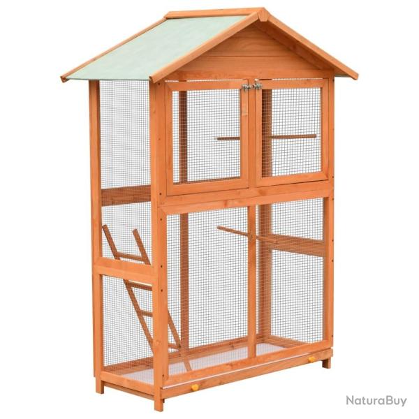 Cage  oiseaux Pin massif et bois de sapin 125,5x59,5x164 cm alsavelo