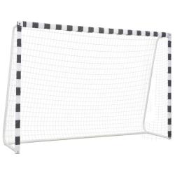 But de football 300x200x90 cm M&eacute;tal Noir et blanc
