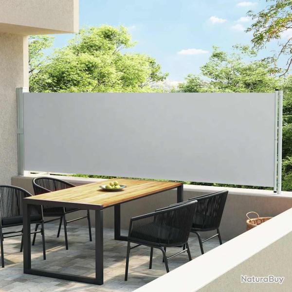 Auvent lat�ral r�tractable de patio 140x600 cm Gris