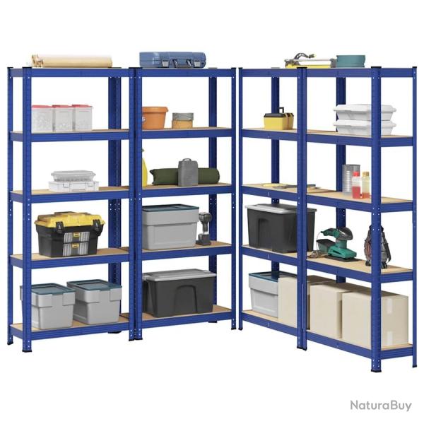 �tag�res de rangement � 5 niveaux 4 pcs acier bois d'ing�nierie alsavelo